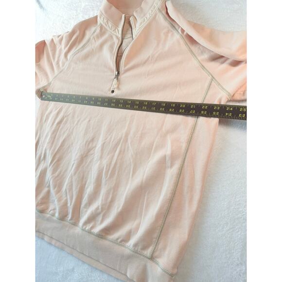 Tommy Bahama Quarter Zip Size XL Terry Cloth Pullover Peachy Pink Stretch - Picture 4 of 10